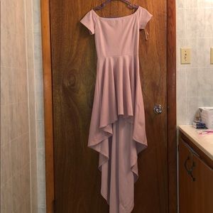 Pink High-Low Formal Dress/Off the Shoulder